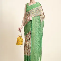 GHAN SALS Woven Design Paisley Print Brasso Baluchari Saree image 3