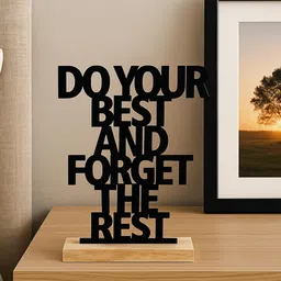 MARKET99 Black & Brown Textured Wooden Inspirational Quote Showpiece image 5