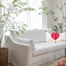 THROWPILLOW White & Red Set of 2 Embellished Velvet Square Cushion Covers image 3