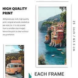 Kotart White & Peach-Coloured 4 Pieces Wooden Abstract Wall Arts image 4