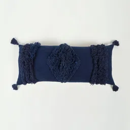 Art Avenue Blue & Cream-Coloured Embroidered Rectangle Cushion Covers image 1