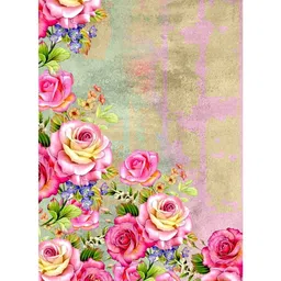 Aura Beige & Rust 2 Pieces Floral Printed Window Curtains image 4