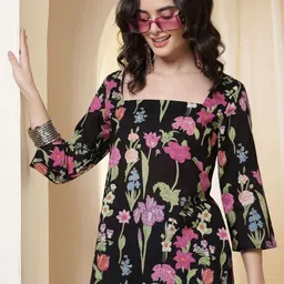 Anouk Rustic Floral Printed Square Neck Pure Cotton Kurti-picture-25