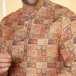 Anouk Abstract Printed Mandarin Collar Straight Kurta image 2