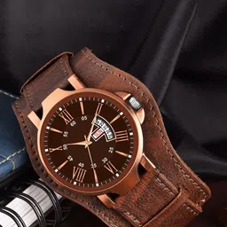 SZN Men Patterned Dial & Stainless Steel Straps Analogue Watch Jumbo DD BrownSZN-picture-16