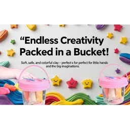 Kalra Magic 12-Bright Colors Soft Clay Bucket-picture-42