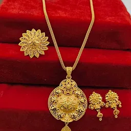 niva fashion Gold-Plated Brass Jewellery Set-image-63