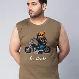Toodle Plus Men Plus Size Printed Sleeveless Vest T-Shirt image 1