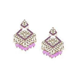 I Jewels Gold-Plated Kundan-Studded & Pearls Beaded Jewellery Set image 4