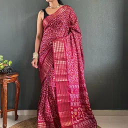 all about you Floral Zari Poly Chiffon Saree image 4
