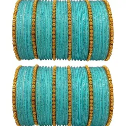 AMSHA Blue Glass Artificial Stones Bangle-picture-29