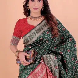 Moda Rapido Ethnic Motifs Woven Design Zari Kanjeevaram Saree With Blouse Piece image 4