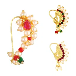 vivastri Gold Plated Alloy Nath Nose Pins-picture-27