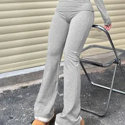 Outzidr Women High-Rise Fitted & Flared Gym Tights image 3