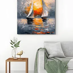 999Store Grey & Orange 1 Piece Canvas Other Wall Paintings-picture-38