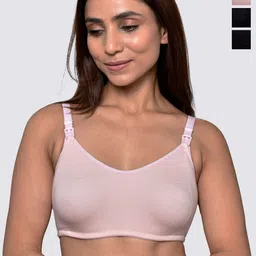 Inner Sense Pack of 3 Organic Cotton Antimicrobial Women Feeding Bra-picture-16