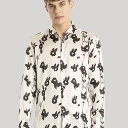 Snitch Men Smart Spread Collar Floral Printed Slim Fit Casual Shirt-picture-38