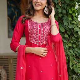 Anni Designer Women Ethnic Motifs Printed Kurta with Trousers & Dupatta image 4