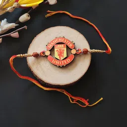 Bhai Please Manchester Rudraksha Beaded Wooden Thread Rakhi-picture-45