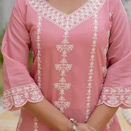 DWIZA ENTERPRISE Women Ethnic Motifs Embroidered Kurta with Palazzos & Dupatta image 3