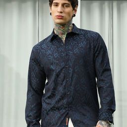Campus Sutra Men Comfort Slim Fit Floral Printed Spread Collar Casual Shirt-picture-23