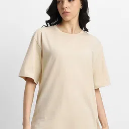 URBANICE Round Neck Drop-Shoulder Sleeves Oversized Cotton T-shirt-picture-30