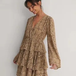 Roadster The Lifestyle Co. Solid Printed A-Line Above Knee-Length Dress image 2