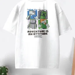 CODEZ Boys Pack Of 2 Printed Round Neck Drop-Shoulder Sleeves Cotton Oversized T-shirts image 5