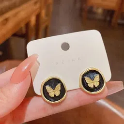 Estailo fashion Gold-Plated Circular Shaped Studs-image-74