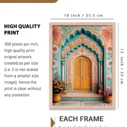 WALLLANE Brown & Teal 6 Pieces Wooden Floral And Botanical Wall Art image 2