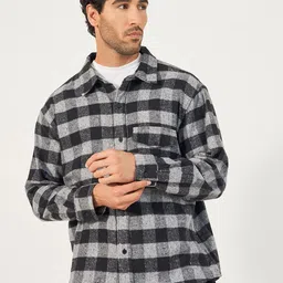 Styli Men Opaque Checked Casual Shirt-image-6