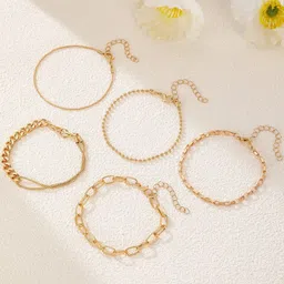Jewels Galaxy Women 5 Gold-Plated Charm Bracelet-image-87
