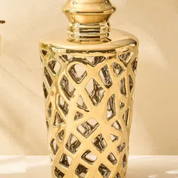 Home Centre Canova Arista Gold-Toned Textured Ceramic Flower Vase-picture-36