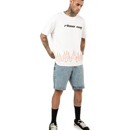 RHINO CULT Men Graphic Printed Round Neck Cotton Oversized T-shirt image 3