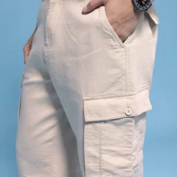 HERE&NOW Men Pure Cotton Chinos Cargos Trousers image 5