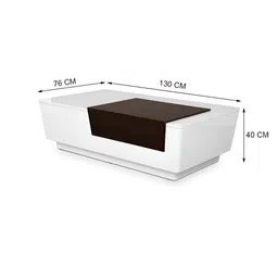 IAAH Camborne White & Brown Wooden Rectangular Coffee Table image 3