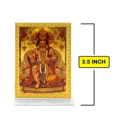 Adhvik Gold Toned And Red Lord Punchmukhi Hanuman Photo Frame image 5