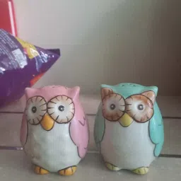 Owl Be There Blue & Pink Ceramic (Set of 2) Salt & Pepper Shaker-image-62