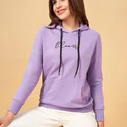 Honey by Pantaloons Women Purple Hooded Sweatshirt-picture-2