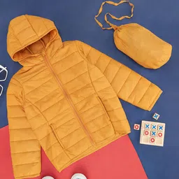 Pantaloons Junior Boys Yellow Solid Puffer Jacket-picture-20