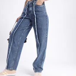 glitchez Women Frayed Skater High-Rise Jeans-image-92