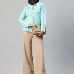 Pierre Carlo Cable Knit Cardigan with Embellished Detail image 4