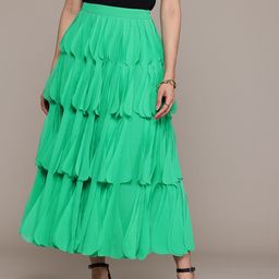 Label Ritu Kumar Solid Frill Skirt-picture-27