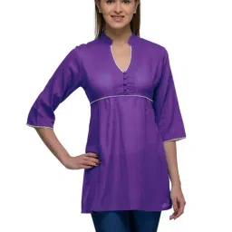 PATRORNA Purple Regular Fit Pleated Tunic-image-23