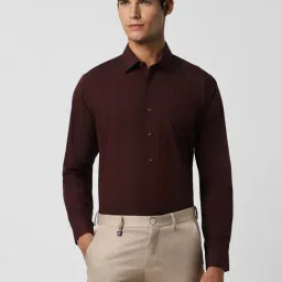 Van Heusen Maroon Cotton Slim Fit Shirt-image-95