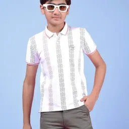 Crimsoune Club Boys White Self Design T-Shirt-image-11