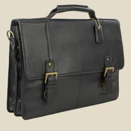 Hidesign Charles 03 Black Leather Messenger Bag-image-36