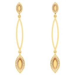 P.C. Chandra Jewellers 14k Gold Round Shape Dangler Earrings-picture-45