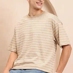 Mast & Harbour Men Striped Oversized T-shirt-picture-52