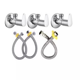 fastgear GENERIC Bathroom Faucet Set Stainless Steel Chrome Finish Silver, FG1951 ( Pack of 6)-picture-9